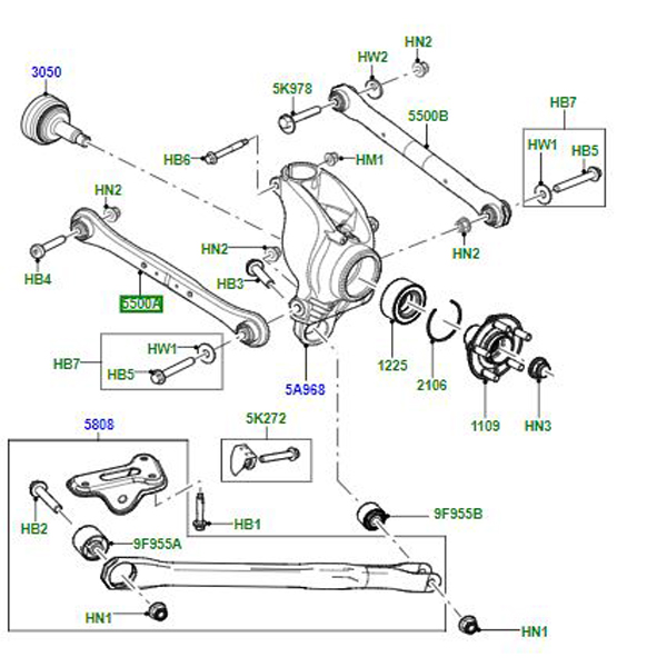 REAR SUSPENSION ARM RIGHT OR LEFT HAND LR029576