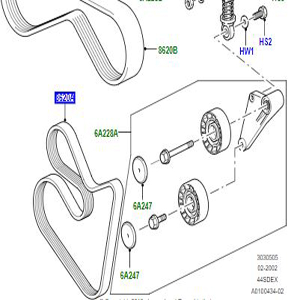 V-BELT   ACCESSORY DRIVE 4.4 PETROL V8    LR051050