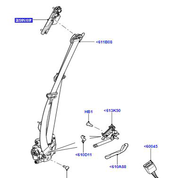 AJUSTEUR DE CEINTURE DE SÉCURITÉ AVANT LR075730