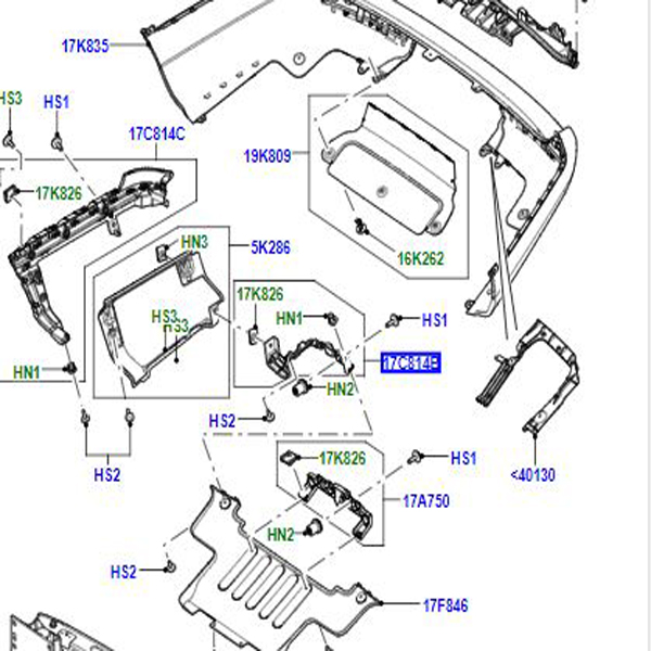 BRACKET BUMPER MOUNTING LR076521