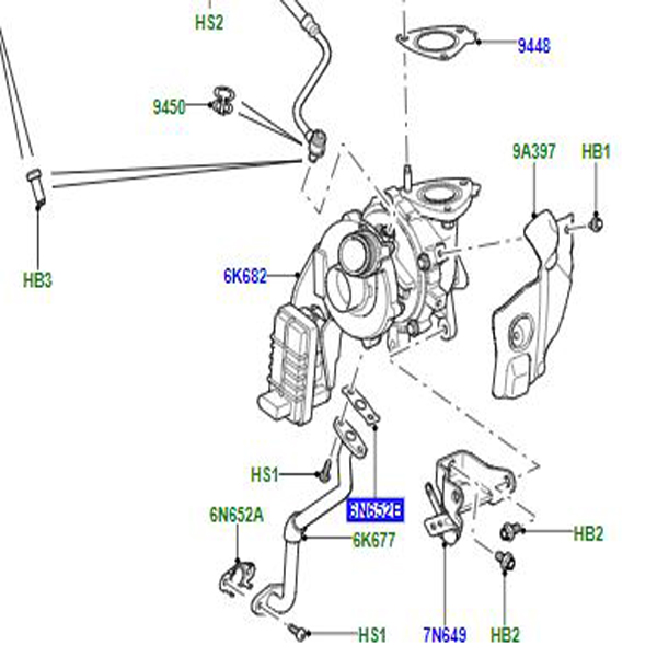 GASKET TURBOCHARGER OIL RETURN HOSE UPPER LR087348