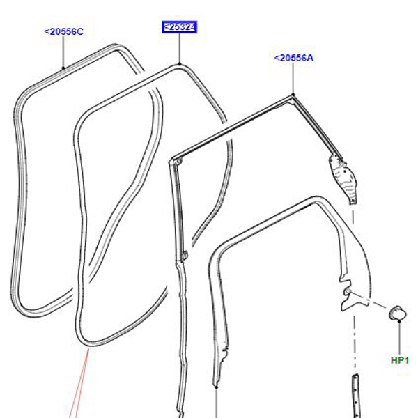 DOOR SEAL REAR DOOR LR098316