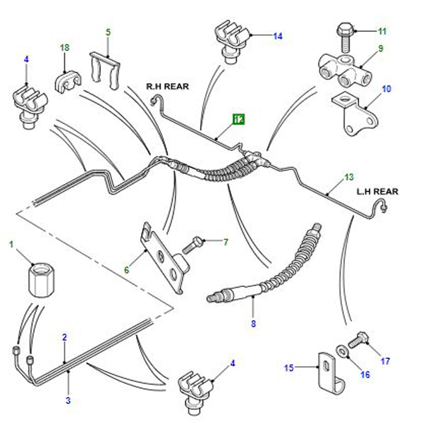 BRAKE PIPE ASSEMBLY RIGHT HAND REAR TO CALIPER SGB501770