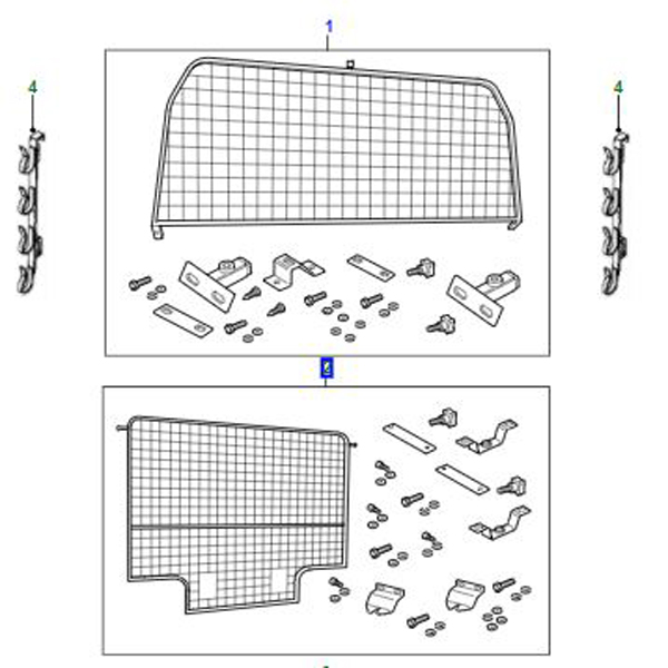 KIT DOG GUARD DEFENDER 90 BLACK MESH STC50479