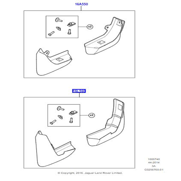 KIT MUD FLAP REAR 7 SEAT CONFIGURATION VPLCP0313