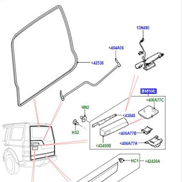 HANDLE TAILGATE LR023298