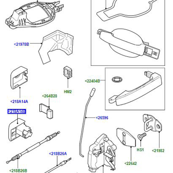 MÉCANISME DE VERROUILLAGE DE LA PORTE AVANT PASSAGER CXP500020LPO