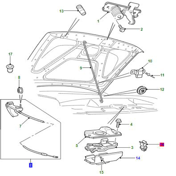 CABLE BONNET RELEASE FSE000010