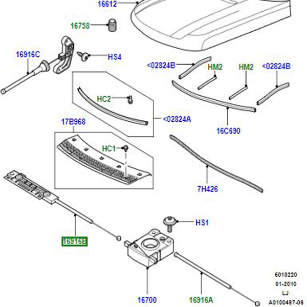 CABLE HOOD CONTROL FRONT  FSE000030