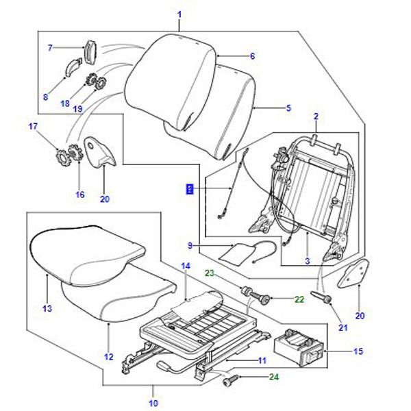 CÂBLE D’OUVERTURE DU SIÈGE AVANT VÉHICULE 3 PORTES HHQ500020