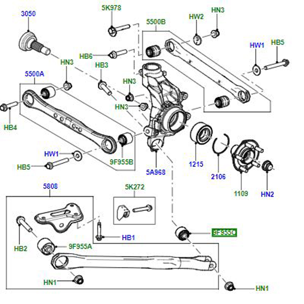 BUSH REAR SUSPENSION ARM LR001185