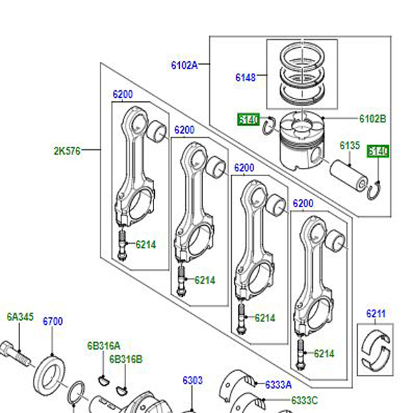 AXE DE PISTON DE RETENUE LR001224