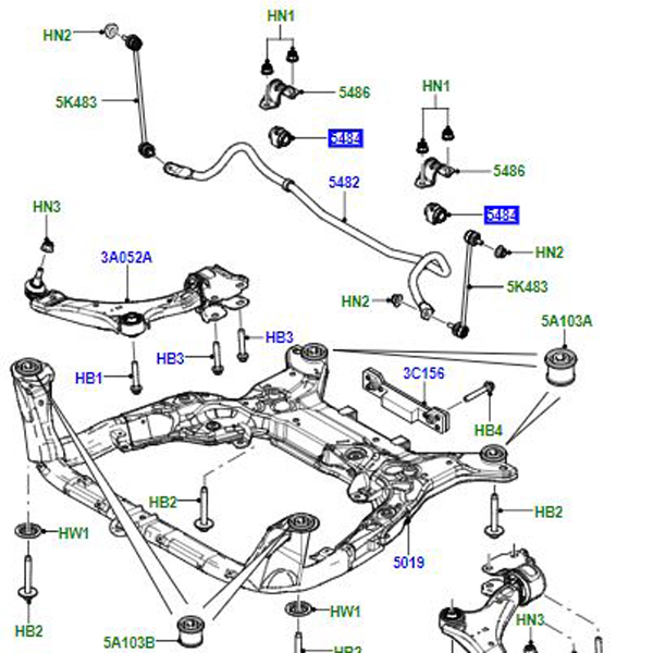 INSULATOR FRONT STABILISER BAR 2.0L PETROL LR030743