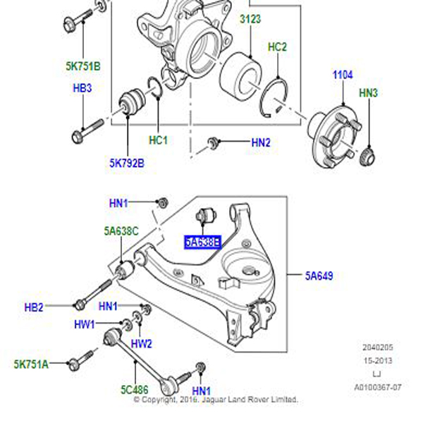 BUSH REAR LOWER SUSPENSION ARMS RGX000071