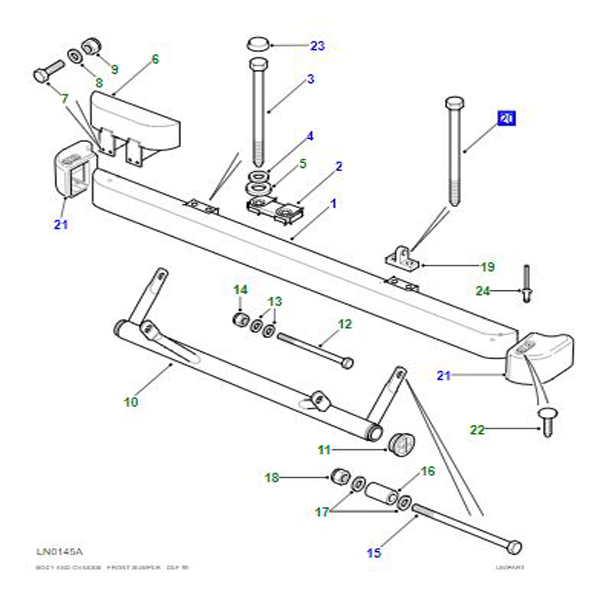 BOLT KIT BUMPER ATTACHMENT X 4  NTC5401