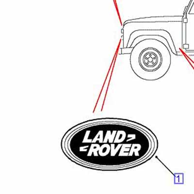 BADGE LAND ROVER AVANT ARRIÈRE DAH100680