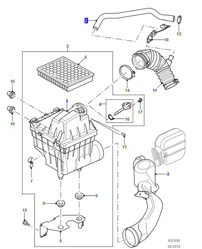 FLEXIBLE HOSE AIR FILTER HOUSING LLN500030