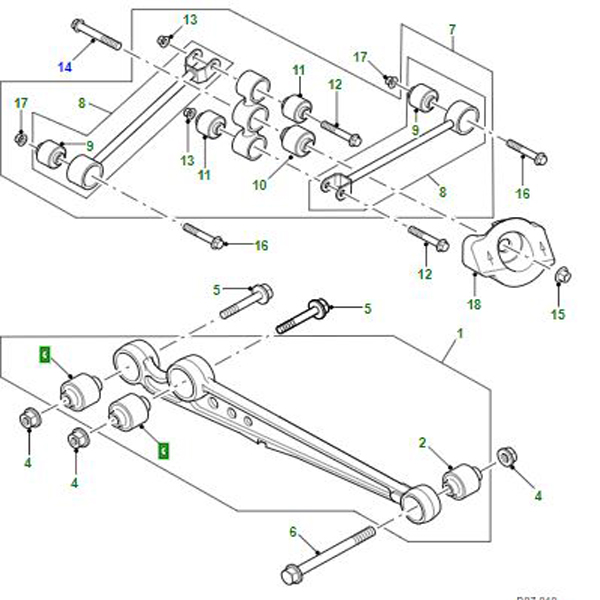 DOUILLE SUSPENSION ARRIERE BRAS DE RAYON A L’AXE ANR6947