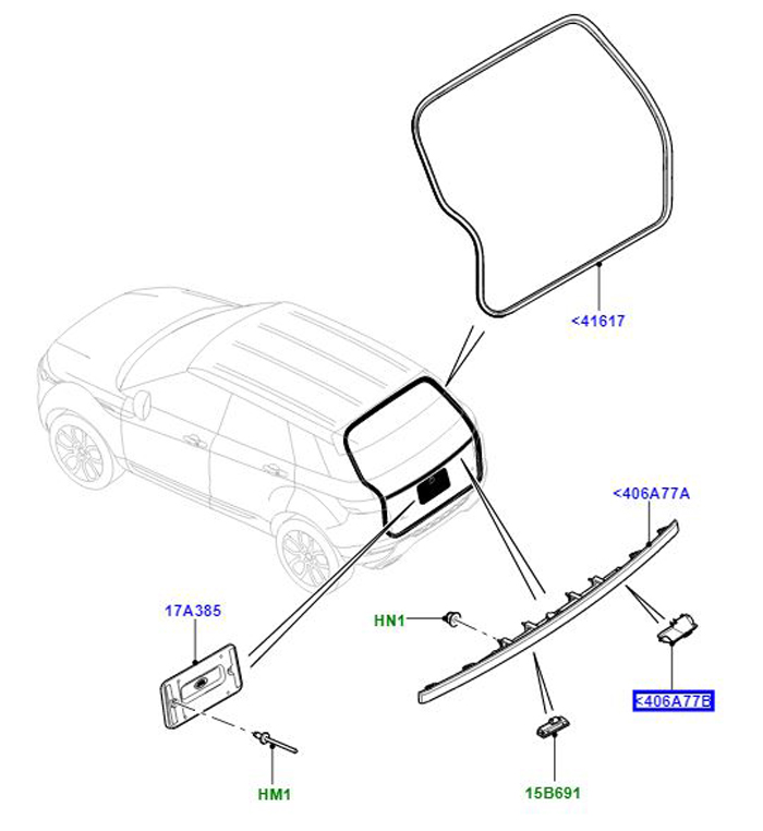 MOULDING REAR VIEW CAMERA LR028103