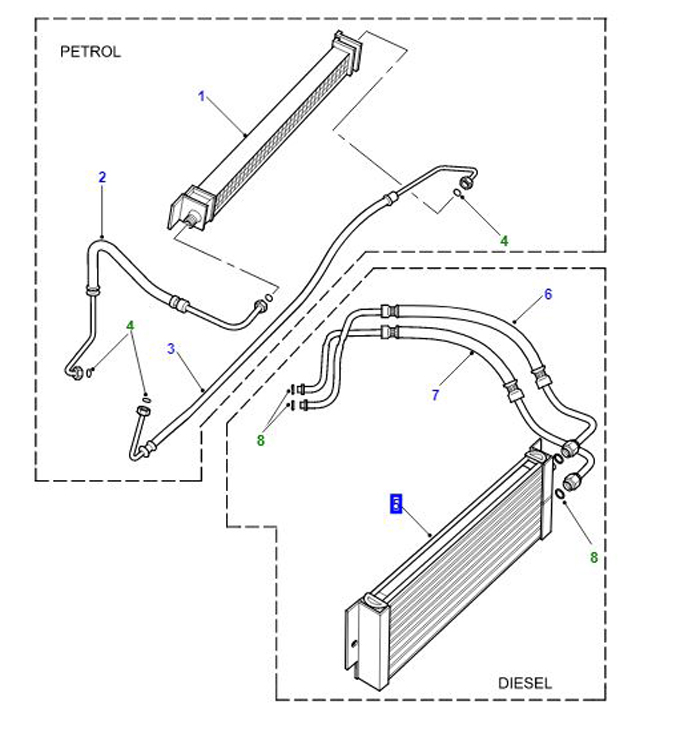 ENGINE OIL COOLER P38 4.6L ESR3205