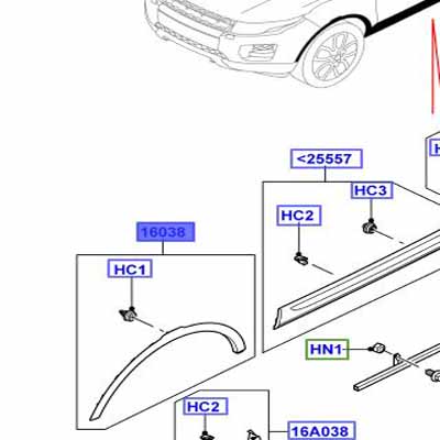 MOULDING – FRONT WHEEL ARCH LEFT HAND FRONT LR044280