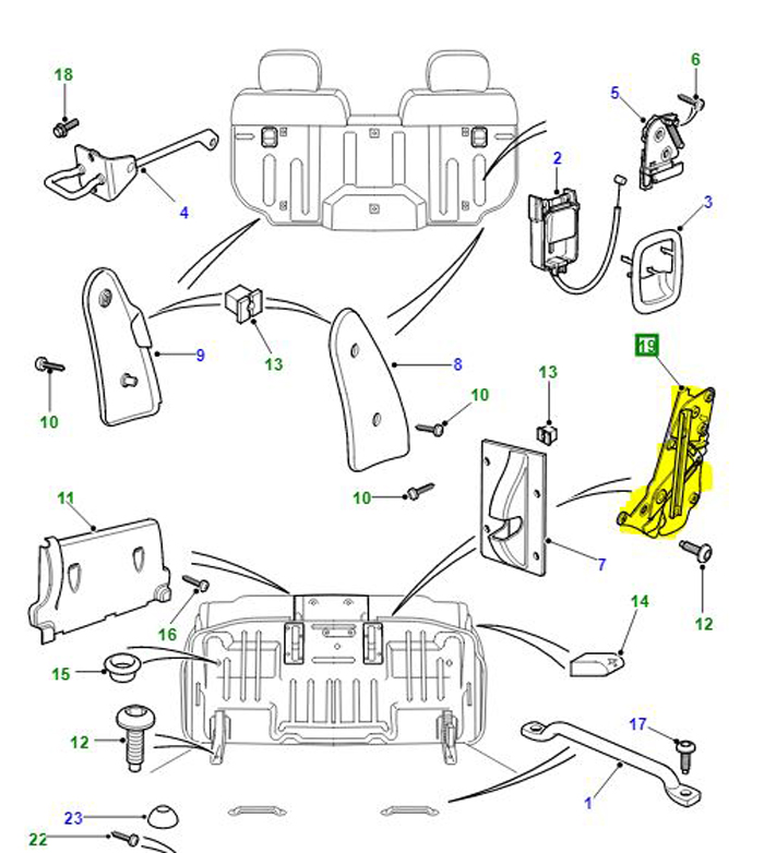 MÉCANISME D’INCLINAISON ET DE VERROUILLAGE DE LA BANQUETTE AWR6139