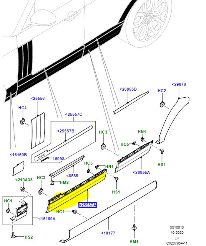 DOOR MOULDING LEFT HAND LOWER FRONT LR048805