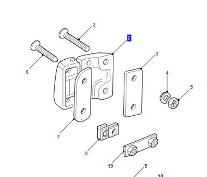 CHARNIÈRE DE PORTE AVANT RH INFÉRIEUR LR074026