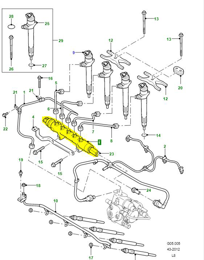 COLLECTEUR RAIL D’ALIMENTATION EN CARBURANT LR006865