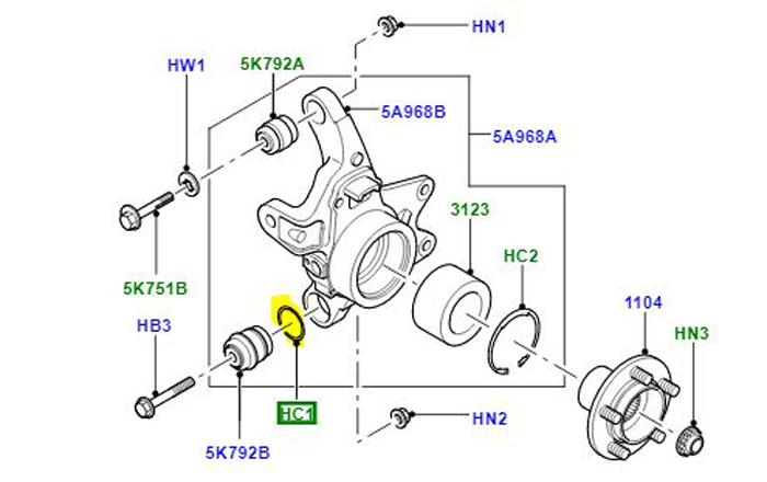 CLIP LOWER BUSH REAR KNUCKLE RYV000010