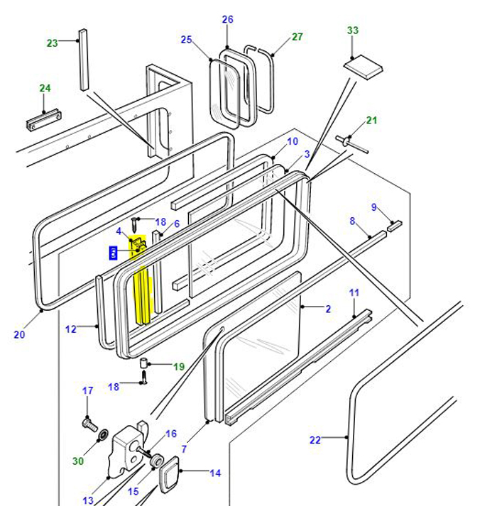 GLAZING RUBBER REAR SIDE WINDOW   CPE000020