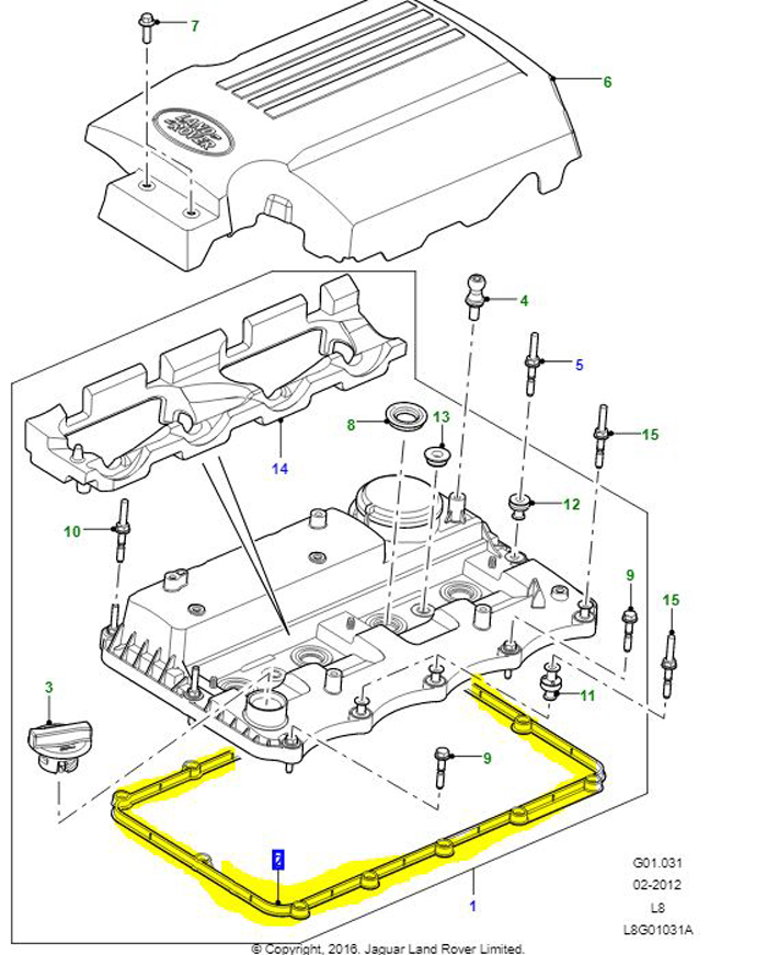 VALVE COVER GASKET 2.2L PUMA  LR058092