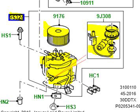 FUEL FILTER HOUSING REPAIR KIT LR045519