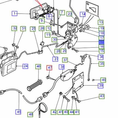 ASSEMBLAGE DU LOQUET – PORTE AVANT GAUCHE MTC7592