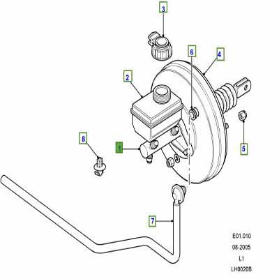 MASTER CYLINDER ASSEMBLY BRAKE WITH  4 WHEEL ANTI-LOCK BRAKING SYSTEM  LR013017G