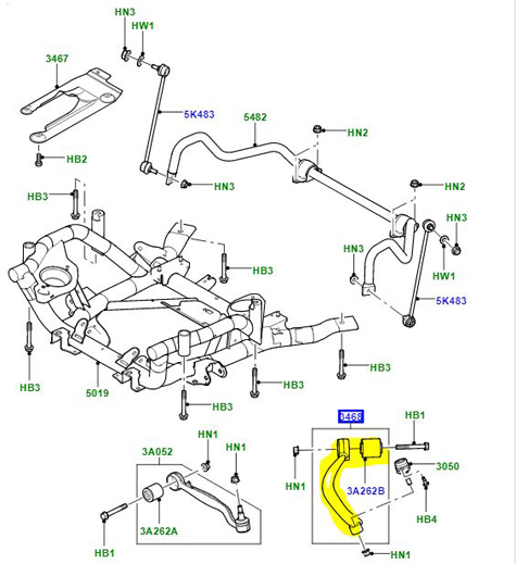 BRAS DE SUSPENSION AVANT DROIT SUPÉRIEUR LR018343G