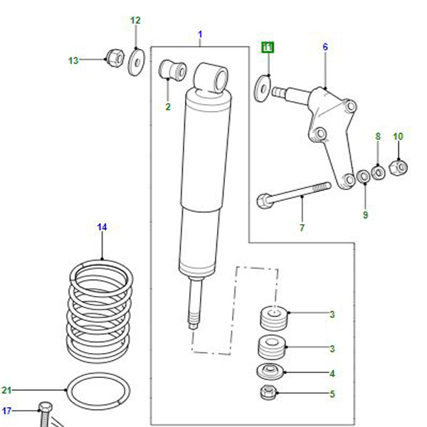 RETAINER REAR SHOCK ABSORBER BRACKET RYF500210