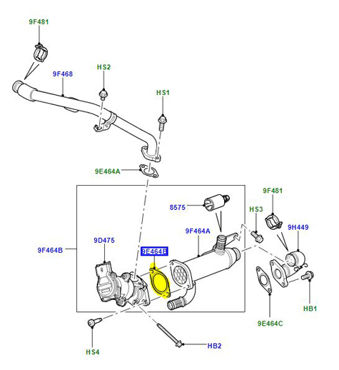 JOINT REFROIDISSEUR EGR 2.7L LR004532