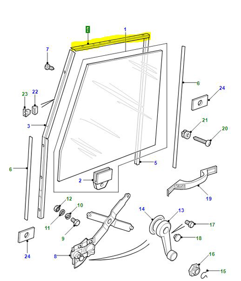 CHANNEL FRONT DOOR GLASS MXC5832