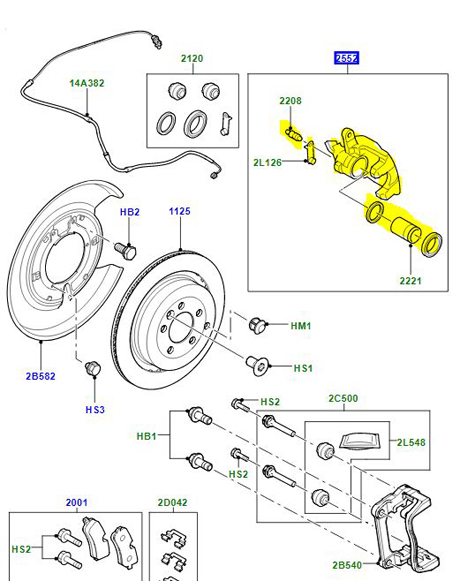 REAR BRAKE CALIPER LEFT HAND SOB500052