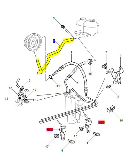 POWER STEERING HOSE LOW PRESSURE ANR6974