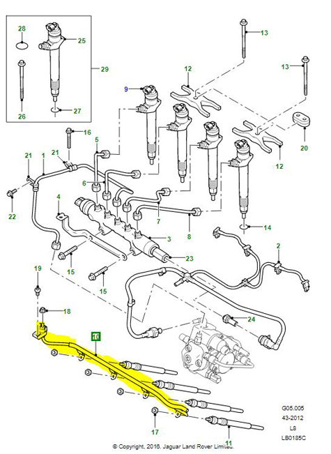 WIRE GLOW PLUGS TD4 2.4L LR004840