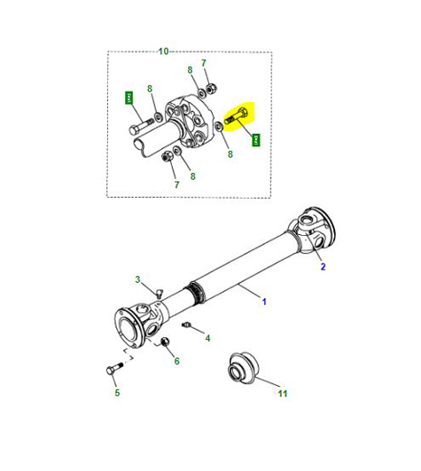 BOLT REAR PROP SHAFT FTC4043