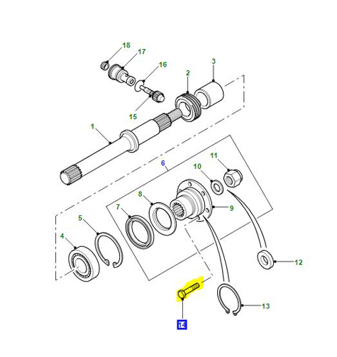 FLANGE BOLT REAR PROP SHAFT LR045926