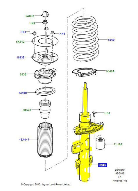 REAR SHOCK ABSORBER LEFT HAND FREELANDER 2 LR031666