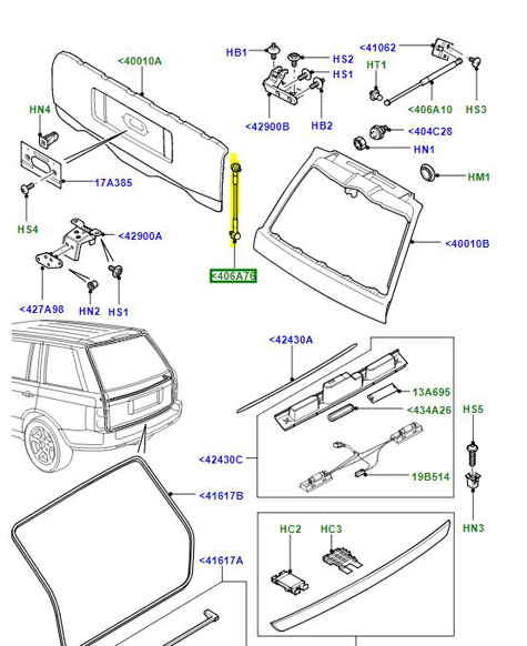 RETENTION CABLE LOWER TAILGATE LR038051