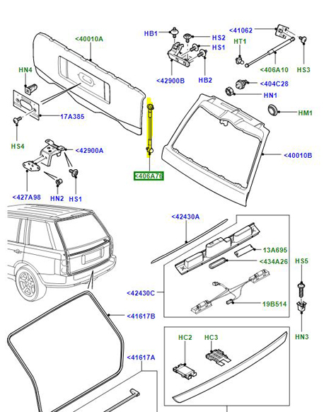 Land Rover Discovery 3 / 4 Lower Tailgate Cable Stay Strap – Near Side Left, Rear, Aluminum, UK Made