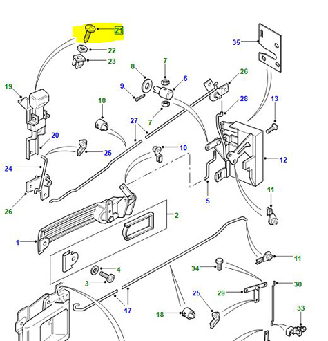 VIS MÉCANISME DE VERROUILLAGE DE LA PORTE AB606041L
