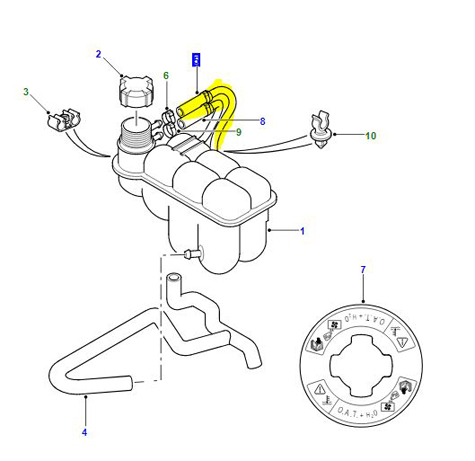 HOSE COOLING SYSTEM EXPANSION TANK TO THROTTLE BODY PCH000420