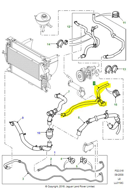 HEATER INLET HOSE JHB501780